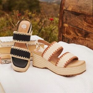 Yellow Box Hellen Wedge Sandal NWOT - Size 7